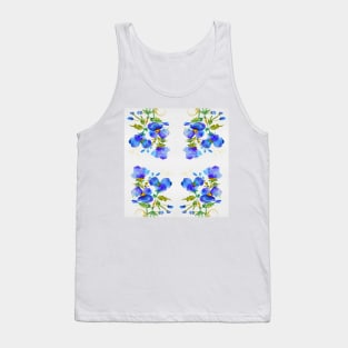 Blue poppies floral pattern Tank Top